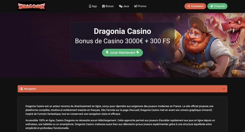 Découvrez les Offres de Jeux à Dragonia Casino en Ligne en France